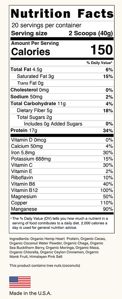 Dark Chocolate Superfood Nutrition Facts